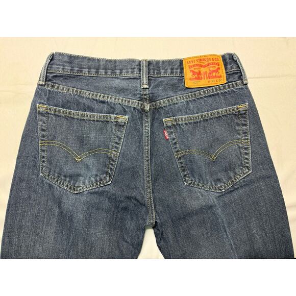 Levis 527 Men's Dark Wash Straight Leg Blue Denim Jeans- Size 32x26.5 *READ* - Picture 3 of 7